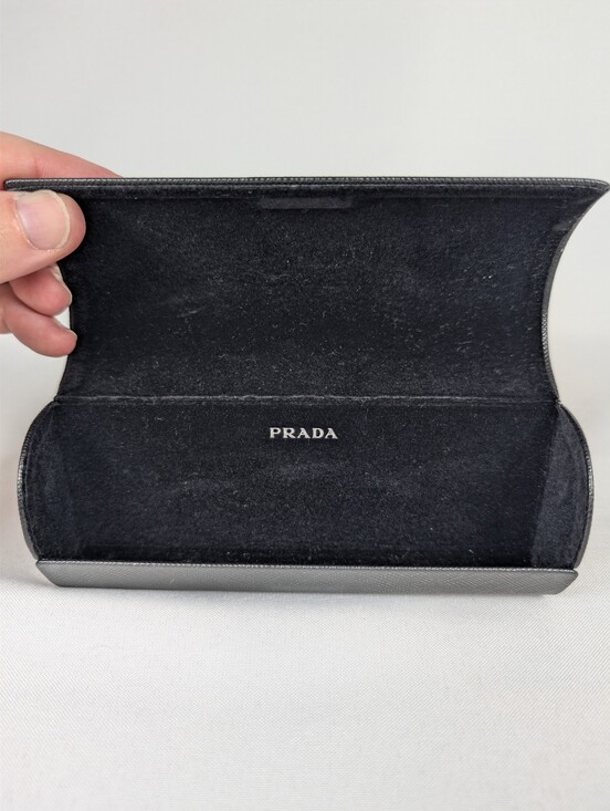 Prada Accessories - Prada Saffiano Sunglasses Case Black Textured Leather OS Unisex Accessories